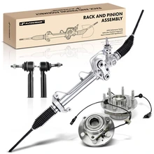 5 Pcs Rack and Pinion & Hub Bearing & Tie Rods Kit for 2007-2014 Cadillac Escalade