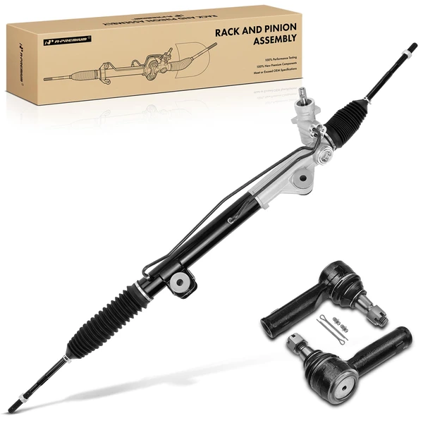 3 Pcs Front Power Rack & Pinion Tie Rod End Kit for Ford F-150 Lincoln Mark LT RWD