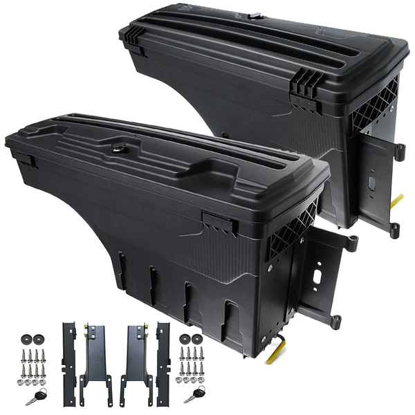 2 Pcs Rear Truck Bed Storage Box Toolbox with Lock for 2015-2019 Ford F-150
