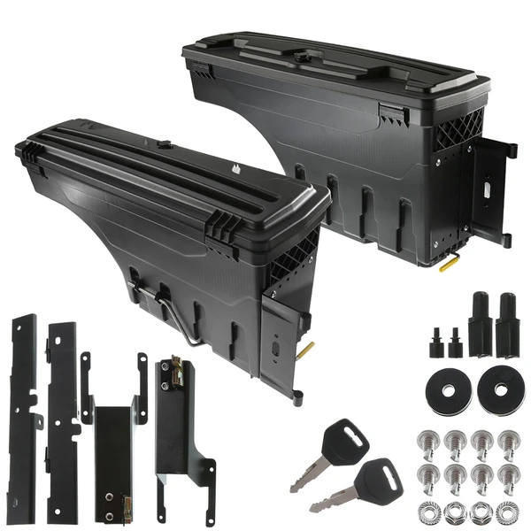 2 Pcs Rear Truck Bed Storage Box Toolbox for 2017-2020 Ford F-350 Super Duty