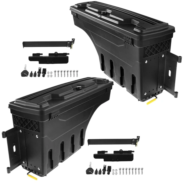 2 Pcs Rear Truck Bed Storage Box Toolbox for 1987-2010 Dodge Dakota