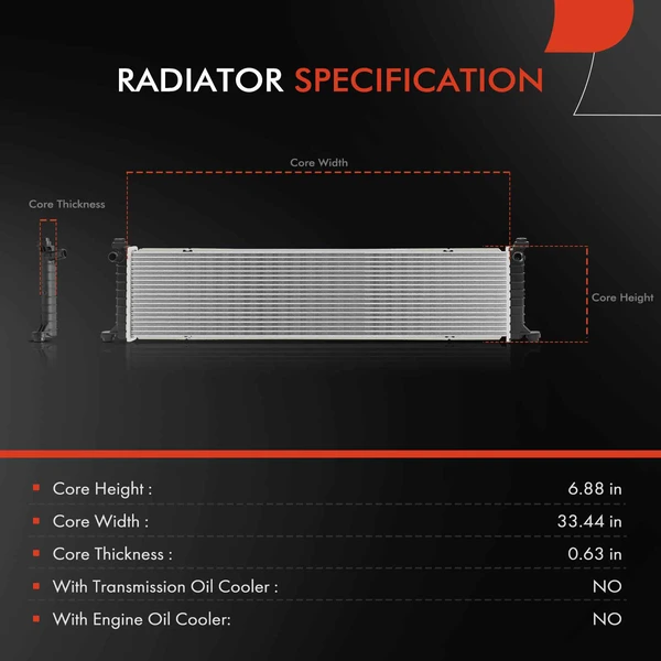 Radiator without Transmission Oil Cooler for Tesla S 2012-2015