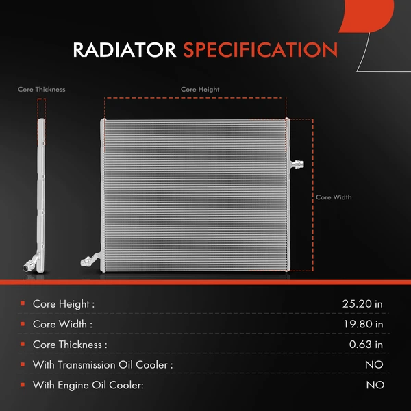 Aluminum Radiator without Oil Cooler for Mercedes-Benz E400 GLC300 Maybach S560 S450 S560