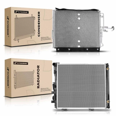 Radiator & AC Condenser Cooling Kit for 1990-1993 Mercedes-Benz 300E