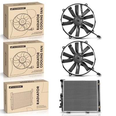 3 Pcs Radiator & Cooling Fan Assembly Kit for Mercedes-Benz W124 300E 300CE E320 300TE