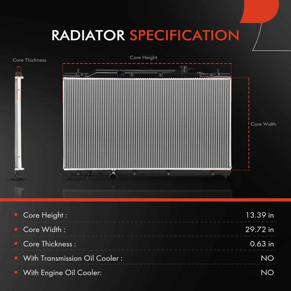 Radiator without Oil Cooler for Honda Civic 2022-2024 L4 1.5L 2.0L