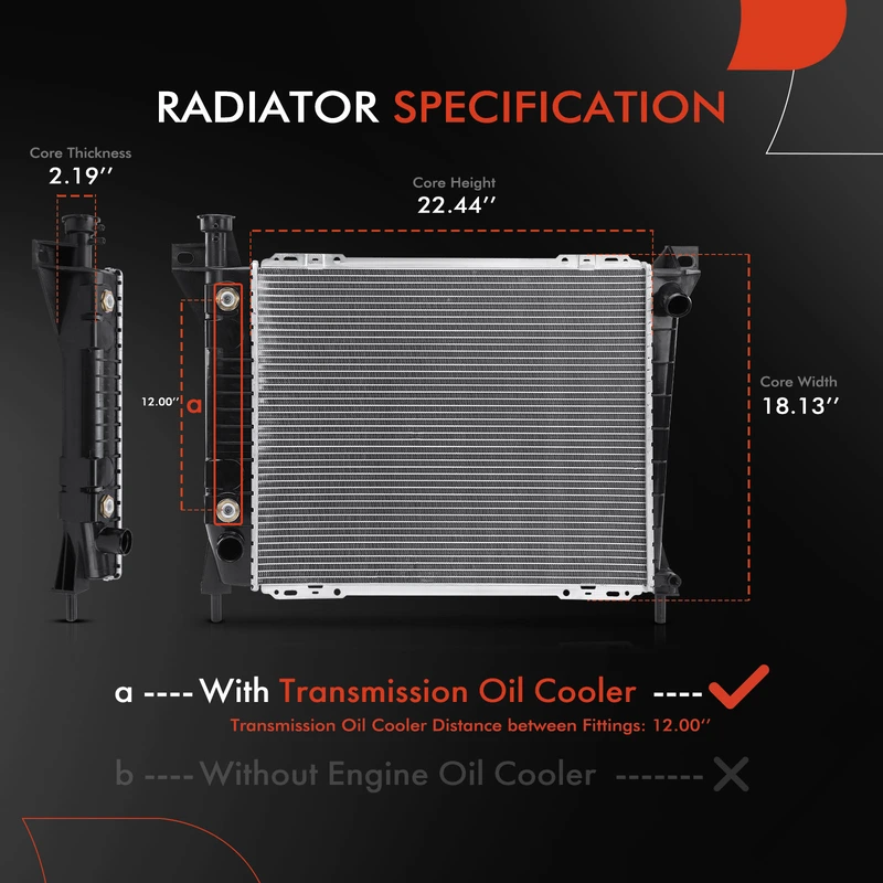 Aluminum Radiator with Transmission Oil Cooler for Ford Aerostar 1990-1997 V6 4.0L Gas