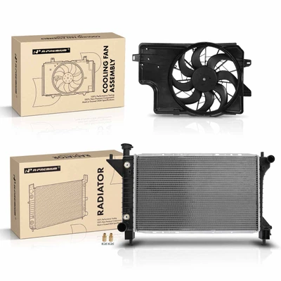 2 Pcs Radiator & Cooling Fan Assembly Kit
