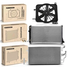 3 Pcs Radiator & AC Condenser & Cooling Fan Kit