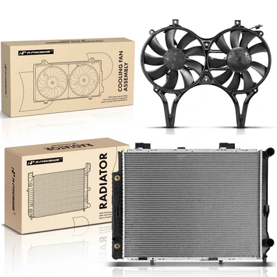 2 Pcs Radiator & Cooling Fan Assembly Kit