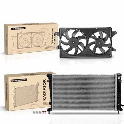 2 Pcs Radiator & Cooling Fan Assembly Kit