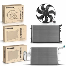 3 Pcs Radiator & AC Condenser & Cooling Fan Kit