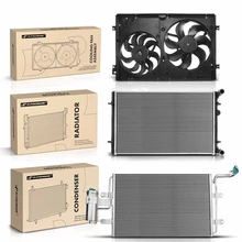 3 Pcs Radiator & AC Condenser & Cooling Fan Kit