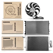 3 Pcs Radiator & AC Condenser & Cooling Fan Kit