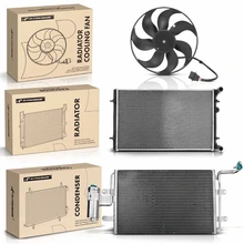 3 Pcs Radiator & AC Condenser & Cooling Fan Kit