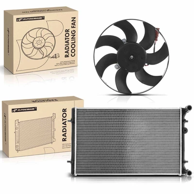 2 Pcs Radiator & Cooling Fan Assembly Kit