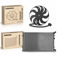 2 Pcs Radiator & Cooling Fan Assembly Kit