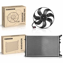 2 Pcs Radiator & Cooling Fan Assembly Kit