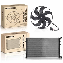 2 Pcs Radiator & Cooling Fan Assembly Kit