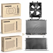 3 Pcs Radiator & AC Condenser & Cooling Fan Kit for 1999-2004 Honda Odyssey