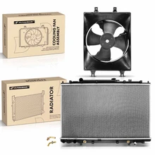 2 Pcs Radiator & Cooling Fan Assembly Kit for 1999-2004 Honda Odyssey