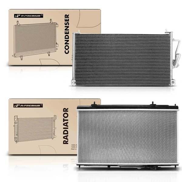 Radiator & AC Condenser Cooling Kit for Mitsubishi Galant 1999-2002 L4 2.4L Auto