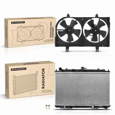 2 Pcs Radiator & Cooling Fan Assembly Kit