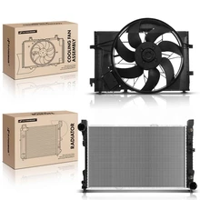 2 Pcs Radiator & Cooling Fan Assembly Kit for 2001-2004 Mercedes-Benz C240