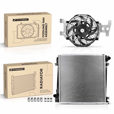 2 Pcs Radiator & Cooling Fan Assembly Kit