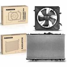 2 Pcs Radiator & Cooling Fan Assembly Kit