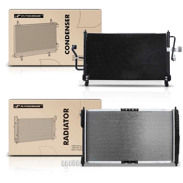 Radiator & AC Condenser Cooling Kit for Daewoo Nubira 2000-2001 L4 2.0L