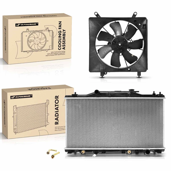 2 Pcs Radiator & Cooling Fan Assembly Kit for Acura RSX 2002-2006 2.0L