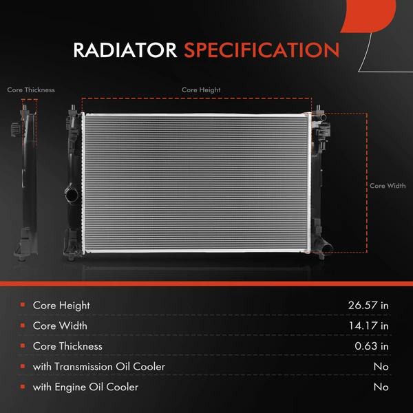 Aluminum Radiator for Toyota Corolla 2023-2024 L4 1.8L 2.0L 1640024380 Crossflow