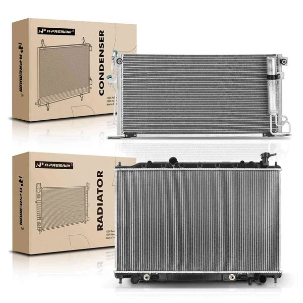 Radiator & AC Condenser Cooling Kit for Mitsubishi Lancer 2002-2003 L4 2.0L