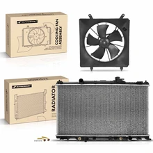 2 Pcs Radiator & Cooling Fan Assembly Kit for 2002-2006 Honda CR-V