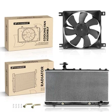 2 Pcs Radiator & Cooling Fan Assembly Kit