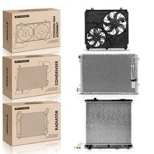 3 Pcs Radiator & AC Condenser & Cooling Fan Kit for 2003-2004 Kia Sorento