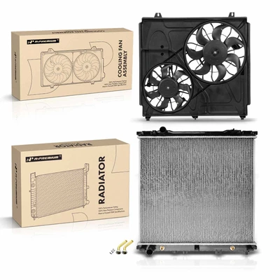 2 Pcs Radiator & Cooling Fan Assembly Kit