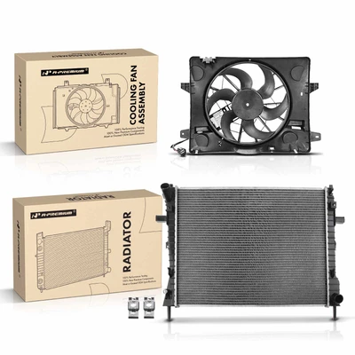 2 Pcs Radiator & Cooling Fan Assembly Kit