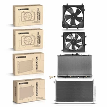 4 Pcs Radiator & AC Condenser & Cooling Fan Kit