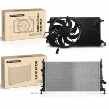 2 Pcs Radiator & Cooling Fan Assembly Kit for 2004-2009 Mazda 3