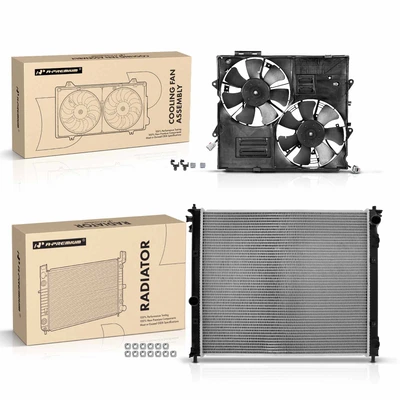 2 Pcs Radiator & Cooling Fan Assembly Kit