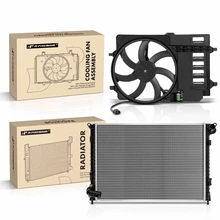 2 Pcs Radiator & Cooling Fan Assembly Kit