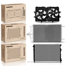 3 Pcs Radiator & AC Condenser & Cooling Fan Kit