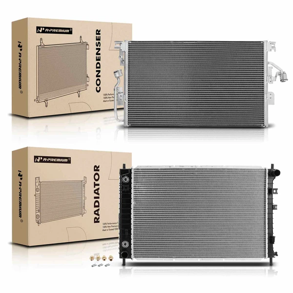 Radiator & AC Condenser Cooling Kit for Saturn Vue 2004-2007 V6 3.5L Automatic