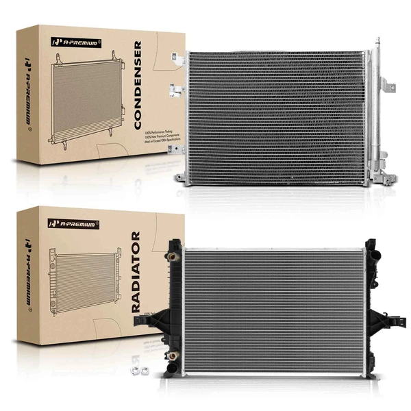 Radiator & AC Condenser Cooling Kit for Volvo S60 2005-2009 S80 V70 XC70