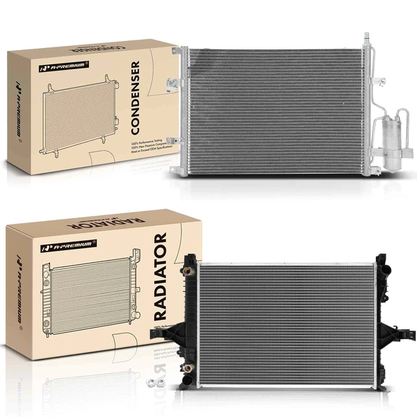 Radiator & AC Condenser Cooling Kit for Volvo S60 2001-2005 S80 1999-2006 V70 XC70