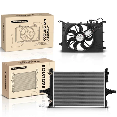 2 Pcs Radiator & Cooling Fan Assembly Kit