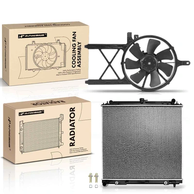 2 Pcs Radiator & Cooling Fan Assembly Kit