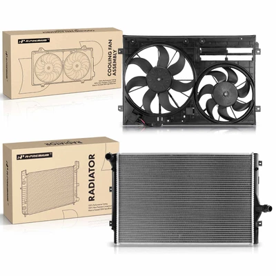 2 Pcs Radiator & Cooling Fan Assembly Kit